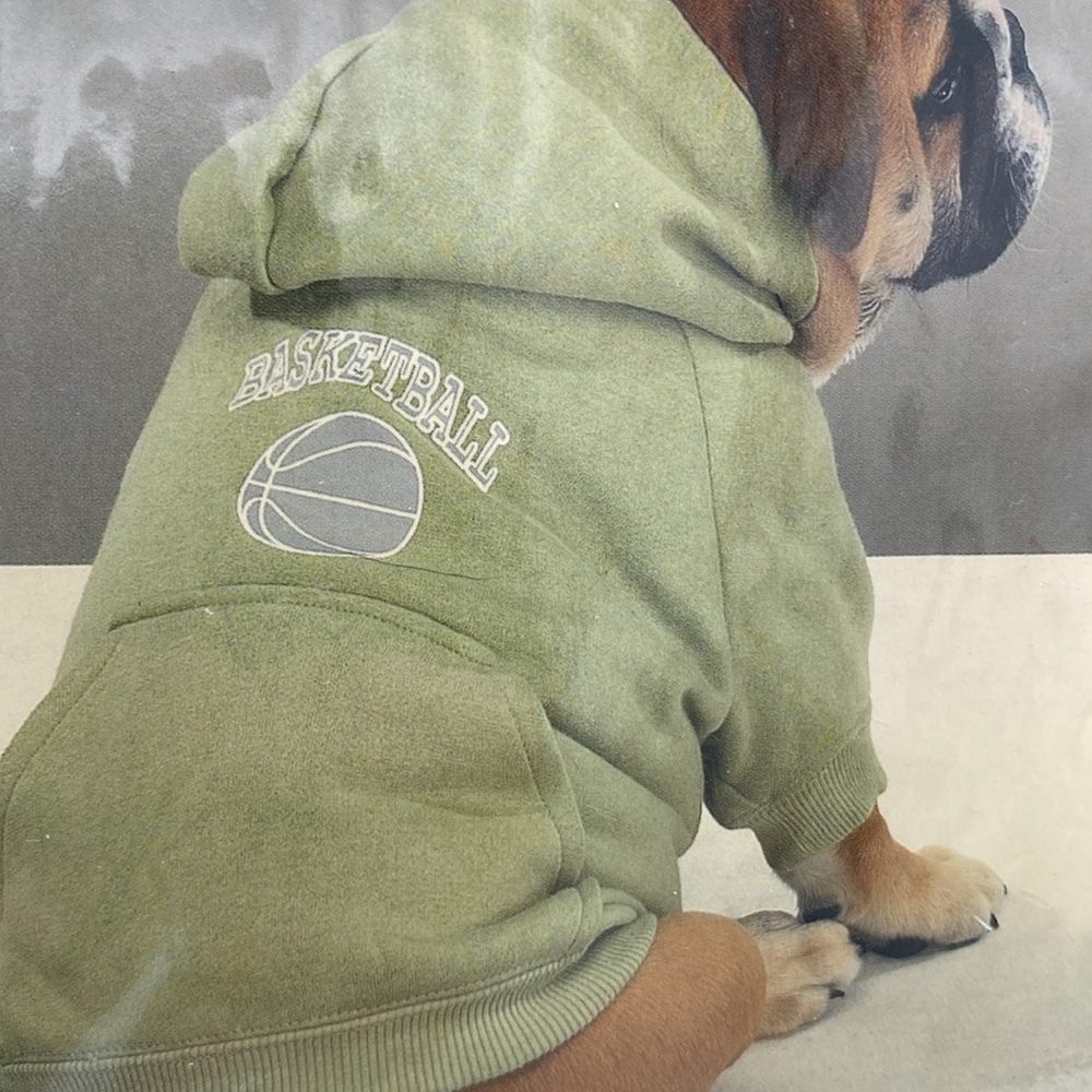 Canine Casual pet dog green hooded basketball sweatshirt sz XS - Picture 2 of 8